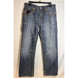MEK Normandy Bootcut Jeans Men’s 33/32 Y2K Button Fly Embroidered